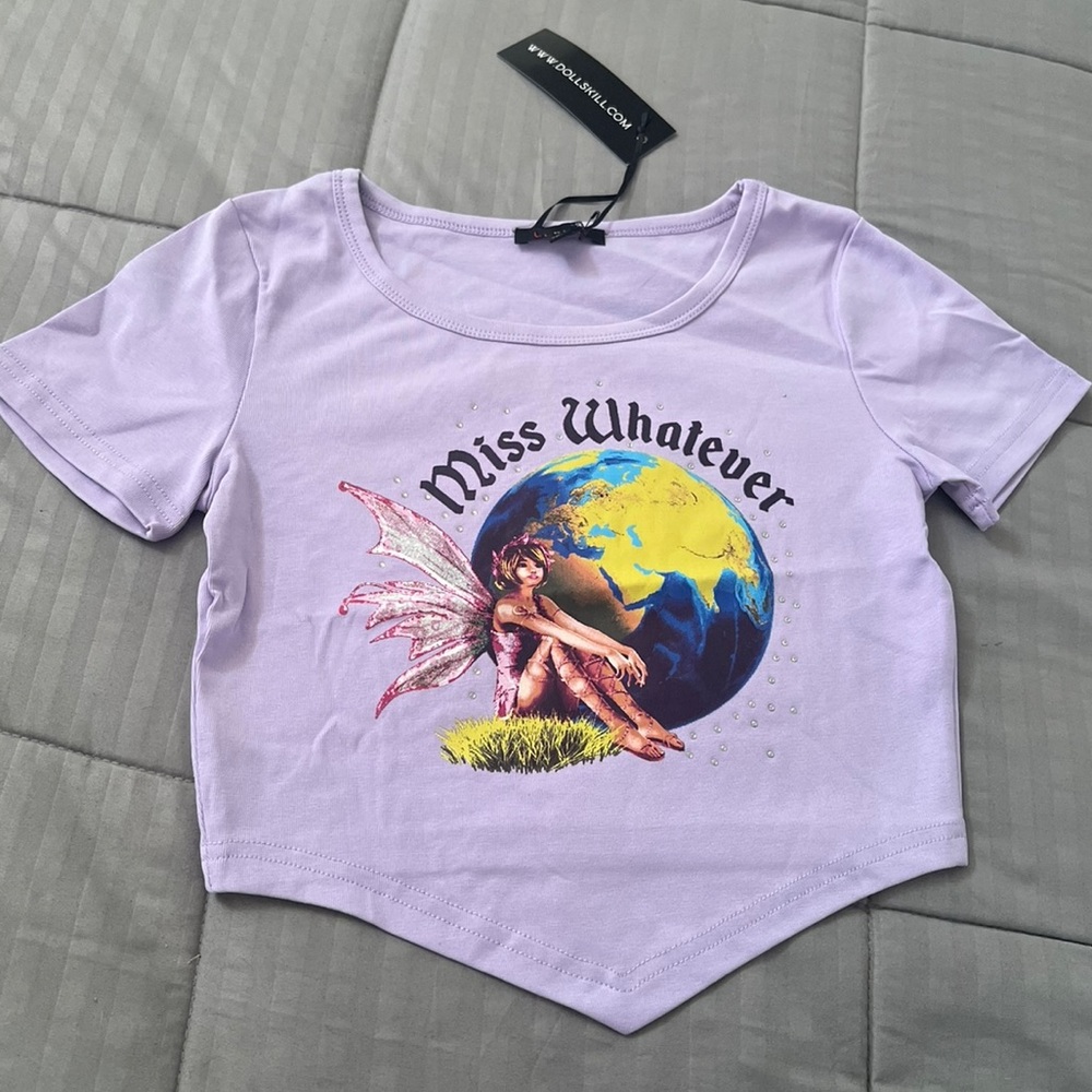 Dolls Kill Lavender 'Miss Whatever' Crop Top